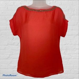 LOFT Sequined Boatneck Blouse